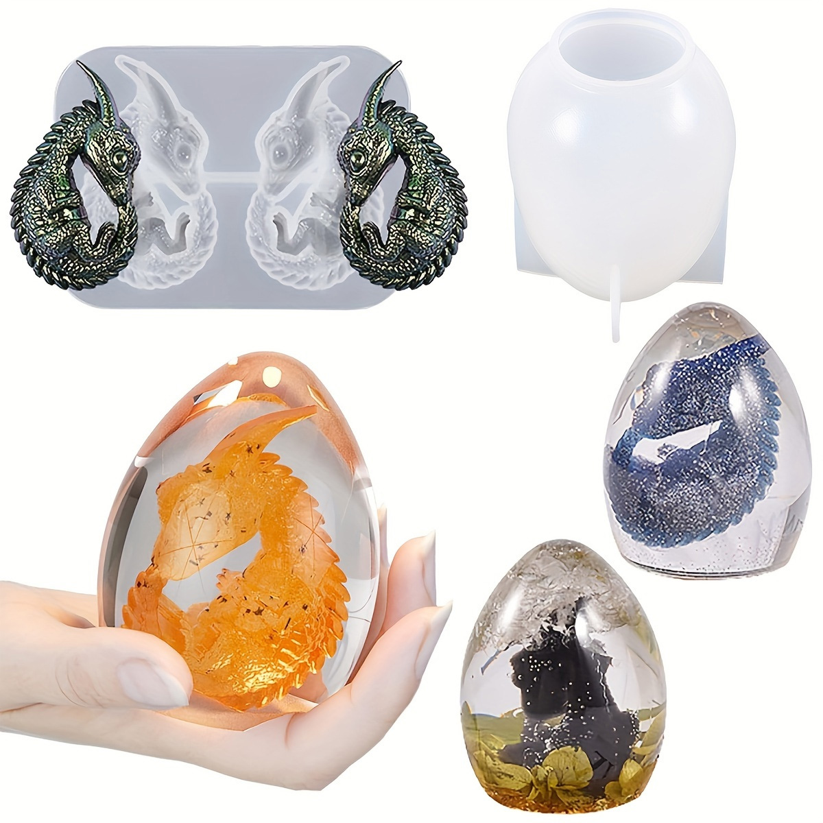 قوالب بيضة التنين السيليكون، م - مراجعة Resin Craft Ideas وسعره