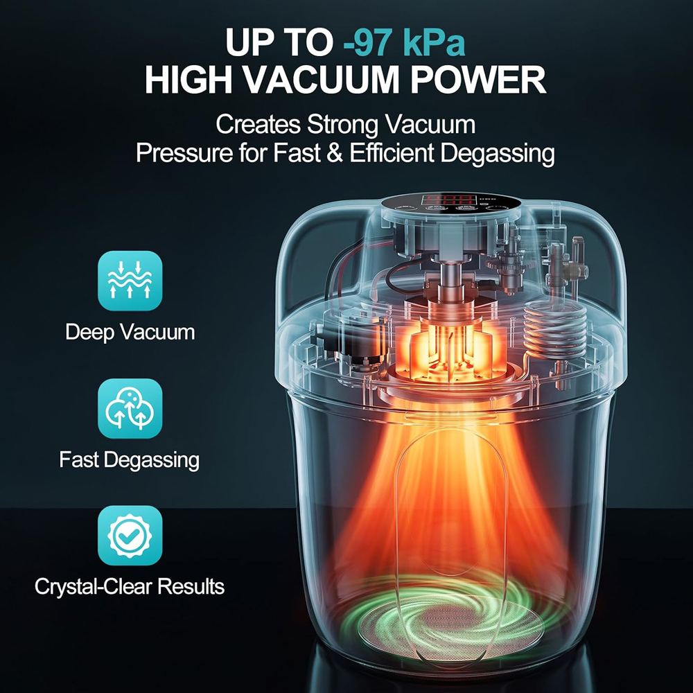 غرفة تفريغ الهواء لإزالة فقاعا - مراجعة Vacuum Chamber Small وسعره